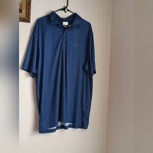 Greg Norman Polo Shirt Men 2XL Blue Stripes Golf Academia Preppy Versatile Offic